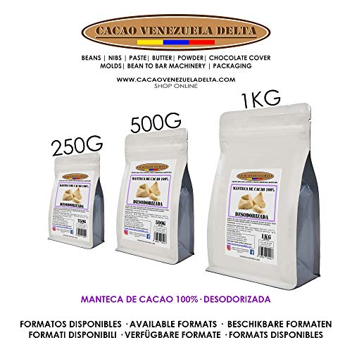 Cacao Venezuela Delta · Manteca De Cacao 100% · Desodorizada · 1kg - Calidad Extra