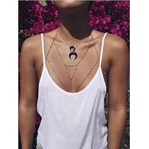 Cadena del cuerpo del vientre Bikini sexy de Yean con Crystal Cross Beach arnés Cintura Cadenas del vientre Collar esclavo para mujeres y niñas