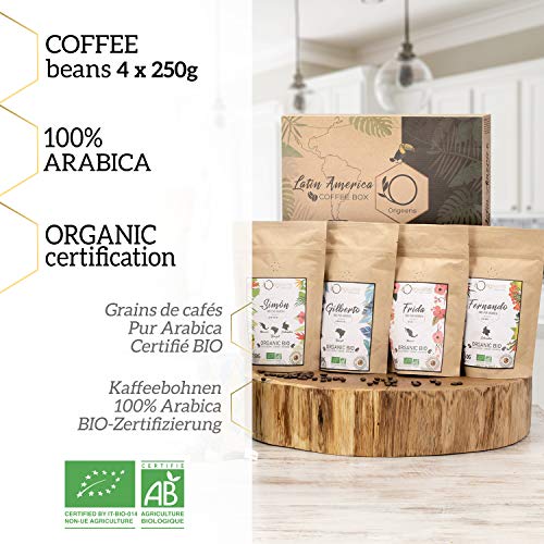 ☘️ Cafe En Grano Ecólogico | Granos de Cafe Arabica, Tostado Artesanal | Caja Regalo | 4x250g