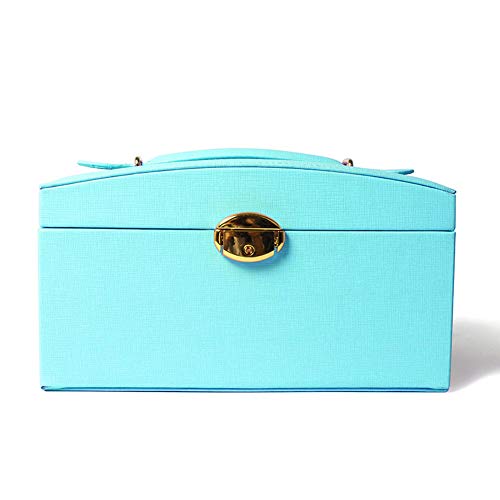 Caja de almacenamiento portátil – Joyero colgante anillo pulsera collar caja de almacenamiento de joyería – azul