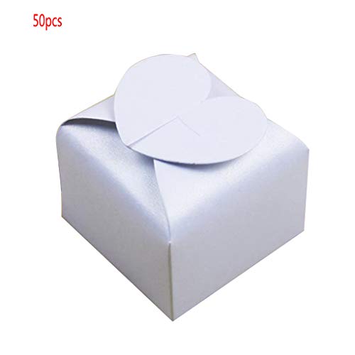 Caja de cartón con forma de corazón, para bombones de boda, San Valentín, con forma de corazón, 50 paquetes de regalo de R-Weichong, rojo