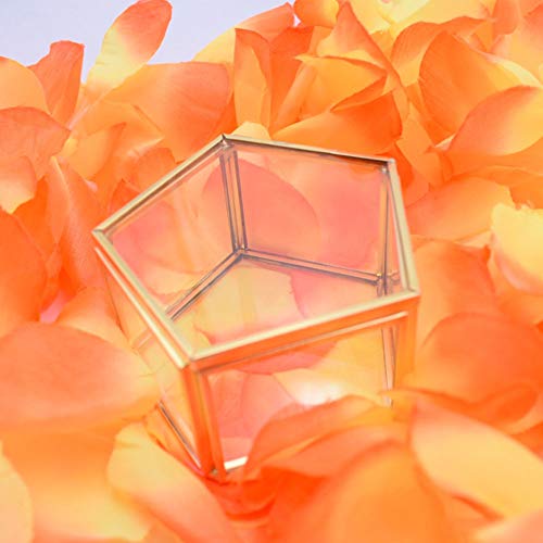 Caja del Anillo, Joyero, Joyas Caja Transparente de Cristal Forma Flor Habitaciones Box Anillo Caja de Regalo