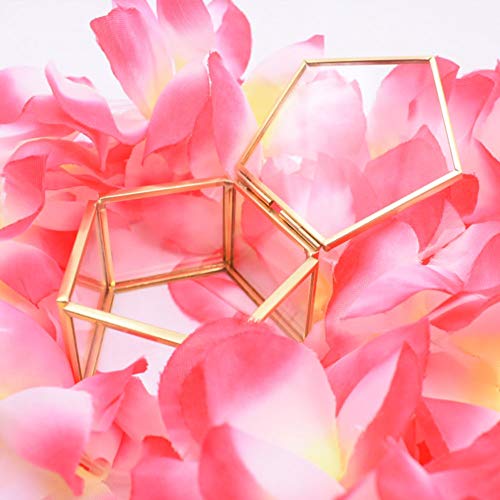 Caja del Anillo, Joyero, Joyas Caja Transparente de Cristal Forma Flor Habitaciones Box Anillo Caja de Regalo