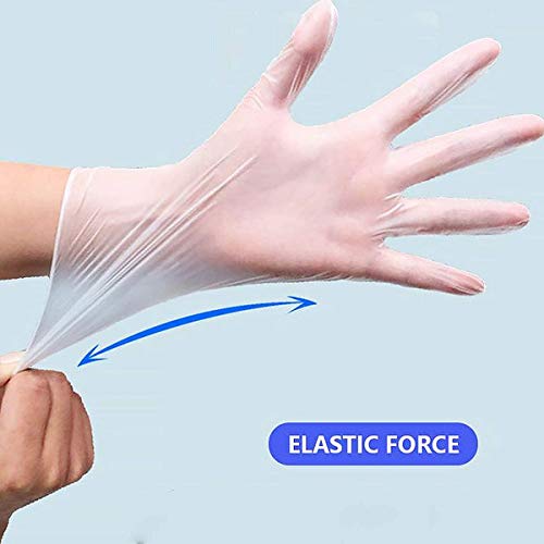 Caja Grande de 100 Guantes Desechables Transparente Guantes de de Plástico Guantes Unisex Guantes de Hogar Utilizado en Manualidades Pintura Jardinería Cocina Limpieza