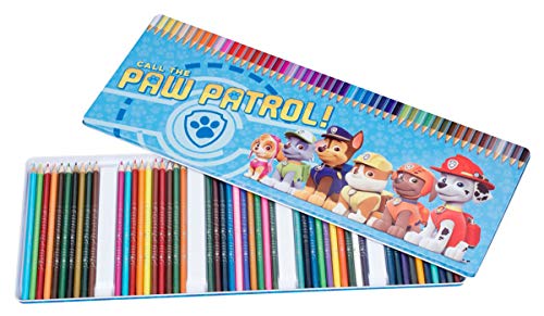 Caja Metal 50 Lapices Colores Patrulla Canina Paw Patrol