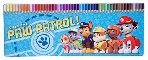 Caja Metal 50 Lapices Colores Patrulla Canina Paw Patrol