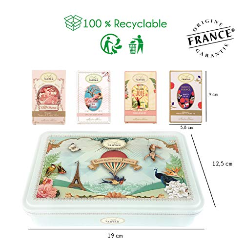 Caja Regalo 4x100g Jabones Solidos Manteca de Karite, Aceite de Almandra Organicos y Aceite de Argan Orgánica/ 4 Perfumes/Fabricado en Francia/Jabones Naturales/Regalo Mama/Regalo Mujer Original