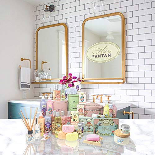 Caja Regalo 4x100g Jabones Solidos Manteca de Karite, Aceite de Almandra Organicos y Aceite de Argan Orgánica/ 4 Perfumes/Fabricado en Francia/Jabones Naturales/Regalo Mama/Regalo Mujer Original