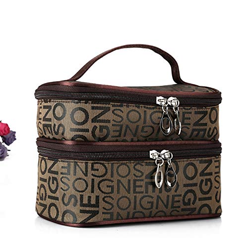 Cajones Organizador de Maquillaje | Cremallera Hombre Mujer Bolsa de maquillaje Bolsa de cosméticos Estuche de belleza Organizador de maquillaje Kits de neceser de almacenamiento Bolsa de lavado de viaje-Ceja oscura