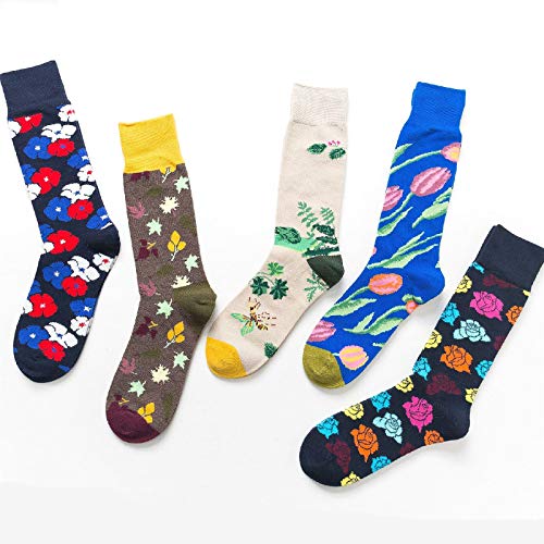 Calcetines De Hombre Creative Tulip Rose Novedad Calcetines De Algodón Peinado Harajuku Comfort Funny