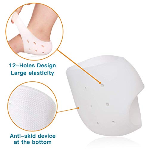 Calcetines de talón de silicona con gel hidratante para el cuidado de los pies