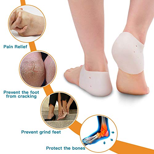 Calcetines de talón de silicona con gel hidratante para el cuidado de los pies