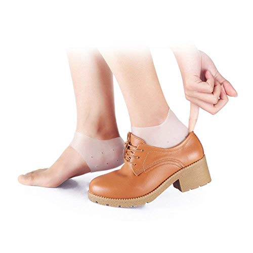 Calcetines de talón de silicona con gel hidratante para el cuidado de los pies