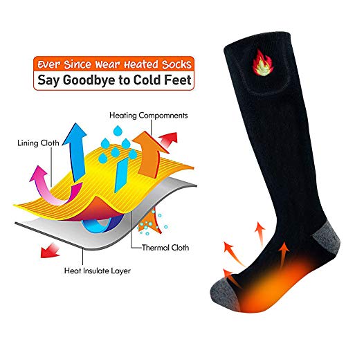 Calcetines Térmicos Eléctricos Recargable Con 3 Ajustes De Calefacción, Calcetines Térmicos De Invierno Para Hombres Mujeres, 3,7 V 2200 mAh Calentador De Pies Para Senderismo, Caza, Camping, Esquí