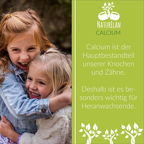 Calcio para niños, de NaturElan, para preservar los huesos normales, 60 tabletas