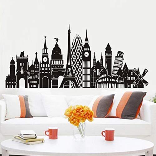 Calcomanías De Pared De Paisajes De Ciudades Europeas Pegatinas De Construcción Auto Vinilo Arte De La Pared Papel Pintado Adhesivo Decoración Del Hogar
