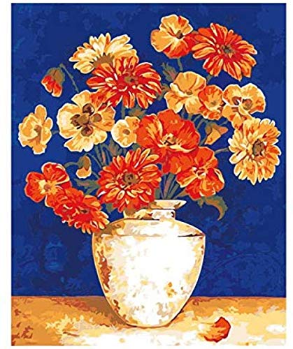 Caléndula en estilo europeo - pintura por números kits kits colores para adultos niños con pincel 40X50CM-No Frame