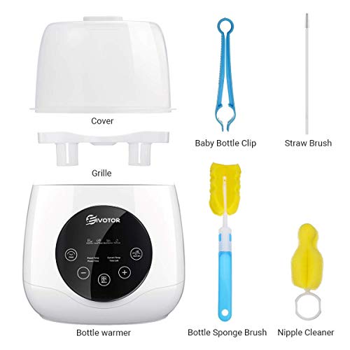 Calienta Biberones, EIVOTOR Esterilizador Biberon 5 in 1 Multifuncional Calentador Biberones Portátil de Botellas Dobles Electrónico Termostato Inteligente Calentador con Pantalla LCD