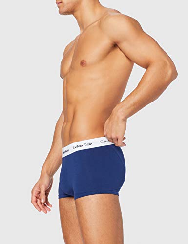 Calvin Klein 3p Low Rise Trunk Bóxer, Multicolor (White/Red/Navy), S (Pack de 3) para Hombre