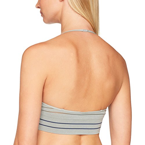Calvin Klein Bralette Unlined Longline Multiway Sujetador Estilo, Gris (Simple Stripe/Grey Heather), 34C (Talla del Fabricante: Medium) para Mujer