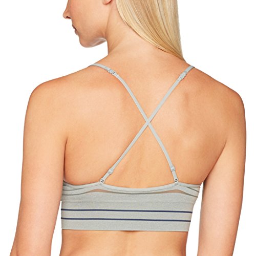 Calvin Klein Bralette Unlined Longline Multiway Sujetador Estilo, Gris (Simple Stripe/Grey Heather), 34C (Talla del Fabricante: Medium) para Mujer