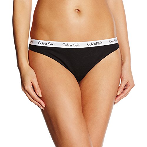 Calvin Klein Carousel-Thong Bragas, Negro (black 001), Medium para Mujer
