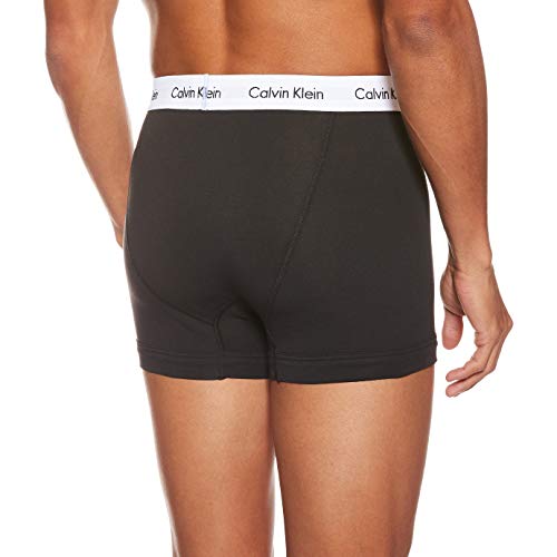 Calvin Klein Hombre - Pack de 3 bóxers de tiro medio - Cotton Stretch, Negro, M, (Pack de 3)