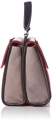 Calvin Klein Jeans SHARI SNAKE SMALL FLAP SatCHEL - Bolso con asas (25 x 17 x 12 cm), color Rojo, talla 25x17x12 cm (B x H x T)