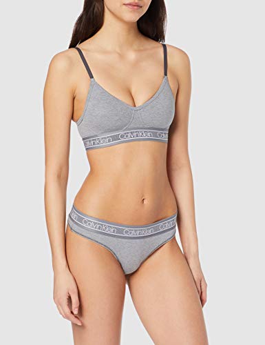 Calvin Klein LGHT Lined BRALETTE-000QF5232E Sujetador estilo bralette, Gris (Storm Heather 5wy), L para Mujer