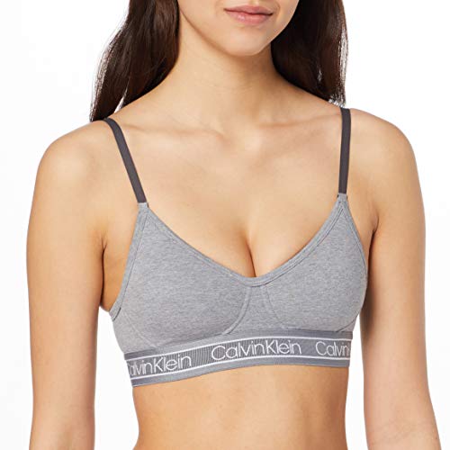 Calvin Klein LGHT Lined BRALETTE-000QF5232E Sujetador estilo bralette, Gris (Storm Heather 5wy), L para Mujer