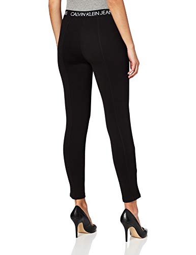 Calvin Klein Logo Elastic Milano Leggings Pantalones, CK Black, L para Mujer