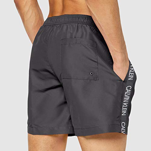 Calvin Klein Medium Drawstring Bañador, Negro (PVH Black BEH), Hombre