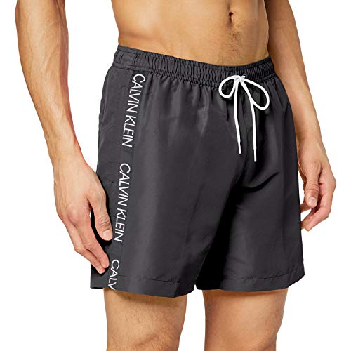 Calvin Klein Medium Drawstring Bañador, Negro (PVH Black BEH), Hombre