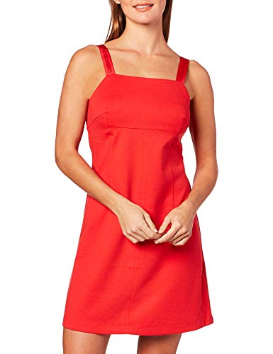 Calvin Klein Milano Logo Strap Slip Dress Vestido Casual, Racing Red, L para Mujer
