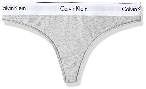 Calvin Klein Modern Cotton-Thong Tanga, Grau (GREY HEATHER 020), X-Small para Mujer