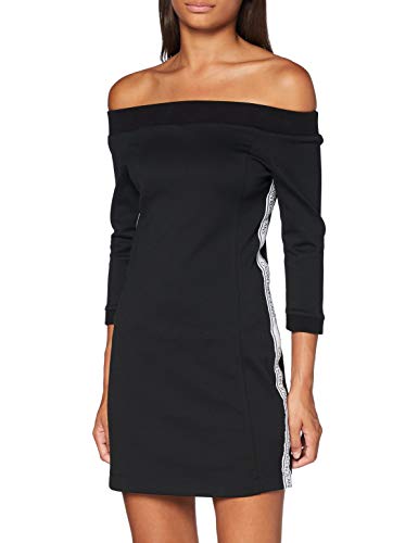 Calvin Klein Off The Shoulder Milano Dress Vestido, Negro, M para Mujer