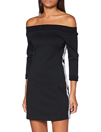 Calvin Klein Off The Shoulder Milano Dress Vestido, Negro, M para Mujer