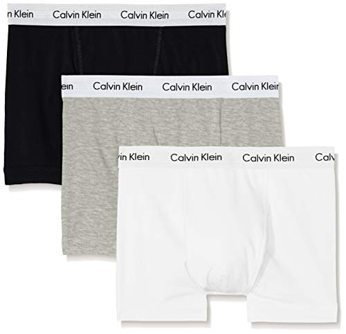 Calvin Klein Pack de 3 Bóxer para Hombre, Negro, Blanco Y Gris, S
