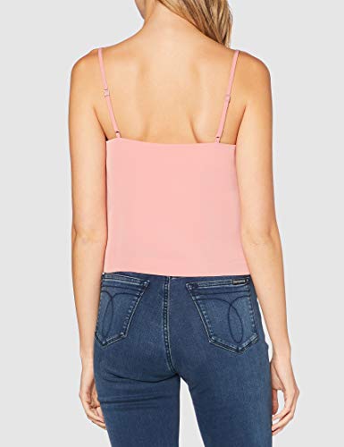 Calvin Klein Poly Satin Weave Camisole Blusa, Rosa (Brandied Apricot VAZ), 40 (Talla del Fabricante: Large) para Mujer