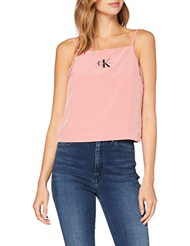 Calvin Klein Poly Satin Weave Camisole Blusa, Rosa (Brandied Apricot VAZ), 40 (Talla del Fabricante: Large) para Mujer