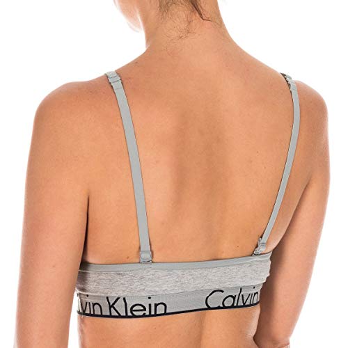 Calvin Klein Triangle Unlined Sujetador sin Hilos, Gris (Grey Heather 020), (Talla del Fabricante: Medium) para Mujer