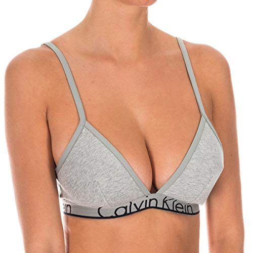 Calvin Klein Triangle Unlined Sujetador sin Hilos, Gris (Grey Heather 020), (Talla del Fabricante: Medium) para Mujer