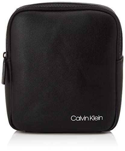 Calvin Klein - United Pu 2g Mini Reporter, Shoppers y bolsos de hombro Hombre, Negro (Blackwhite Black), 1x1x1 cm (W x H L)