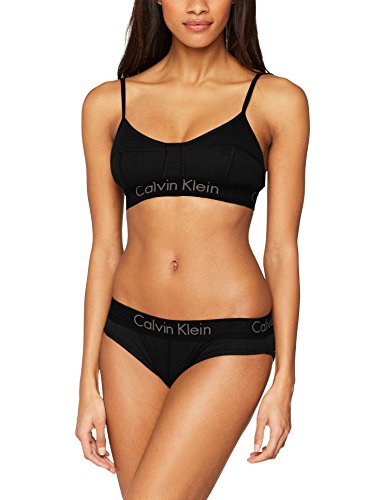 Calvin Klein Unlined Bralette Sujetador sin Aros, Negro (Black 001), Large para Mujer