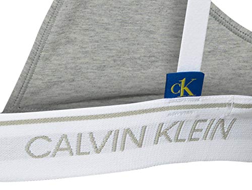 Calvin Klein Unlined Triangle Almohadillas y Rellenos de Sujetador, Gris (Grey Heather 020), (Talla del Fabricante: Small) para Mujer