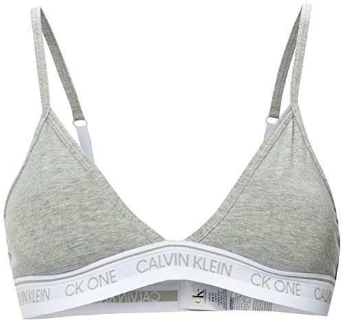 Calvin Klein Unlined Triangle Almohadillas y Rellenos de Sujetador, Gris (Grey Heather 020), (Talla del Fabricante: Small) para Mujer