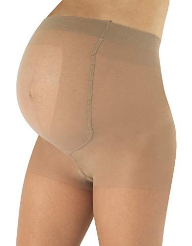 CALZITALY, Medias premama, Pantimedias de descanso para Futuras Mamas, Medias Maternidad Compresión 8 mm/Hg | 20 DEN | S, M, L, XL | MADE IN ITALY | (S, Natural)