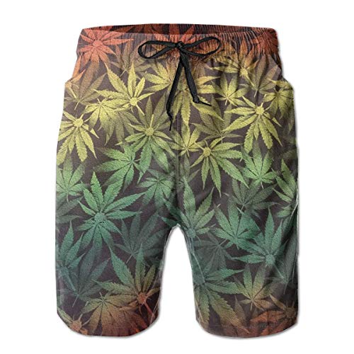 Calzoncillos de Verano en Hoja de Cannabis, Hechos de Marihuana Rasta ahumada