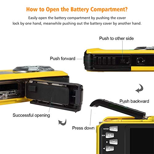 Camara Acuatica Camara de Fotos Acuatica Full HD 2.7K 48MP Camara Sumergibles Resistente al Agua para Esnórquel 16X Zoom Digital Camara Fotos Acuatica Selfie Pantalla Dual