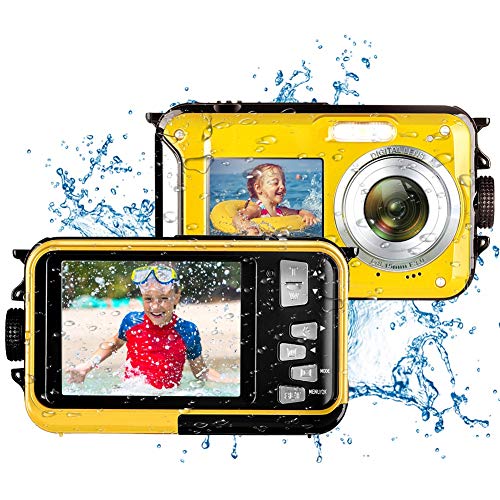 Camara Acuatica Camara de Fotos Acuatica Full HD 2.7K 48MP Camara Sumergibles Resistente al Agua para Esnórquel 16X Zoom Digital Camara Fotos Acuatica Selfie Pantalla Dual
